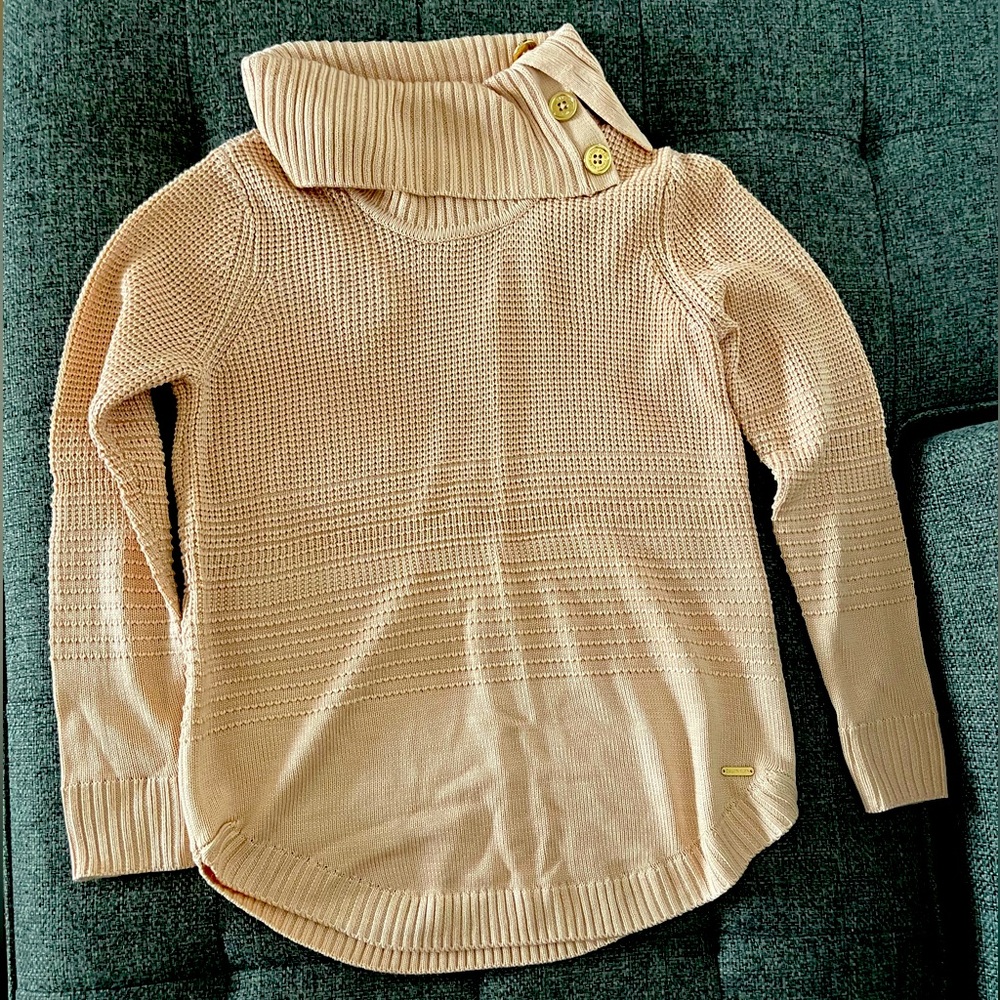 NEW-Calvin Klein-light pink
Foldover Cowl Neck Long Sleeve Tunic Sweater